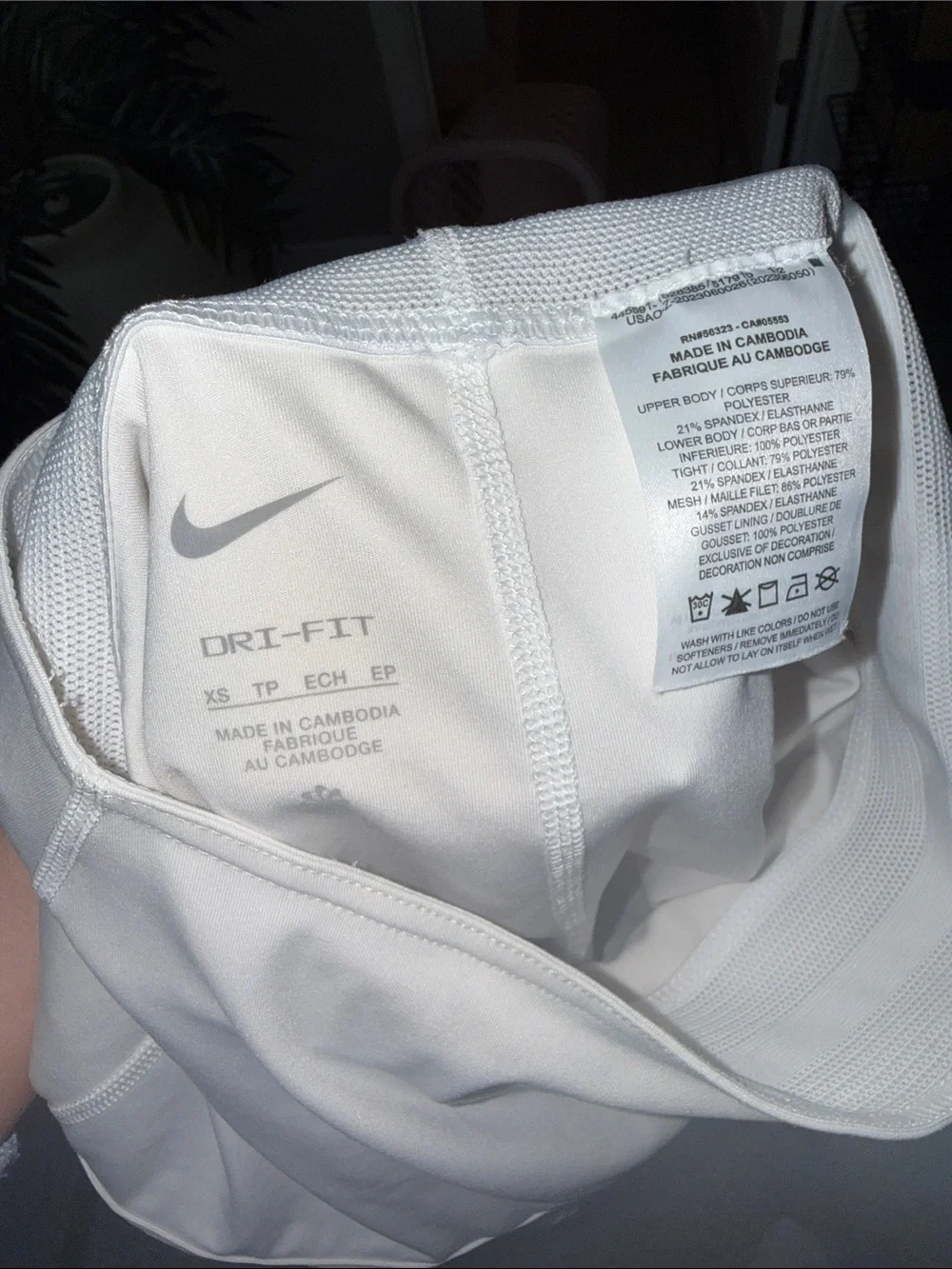 Nike White Circle Skater Skirt with Black Swoosh Accent